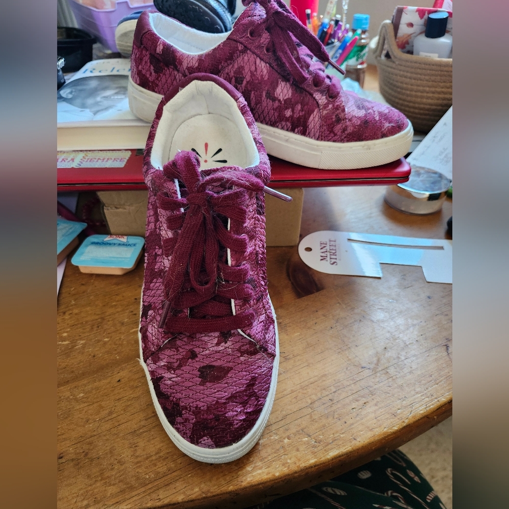 Issac Mizrahi camo sneakers